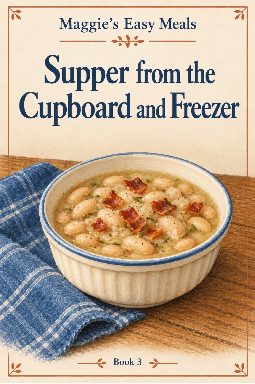 Official cover of Supper from the Cupboard and Freezer, Maggie’s Easy Meals Book 3